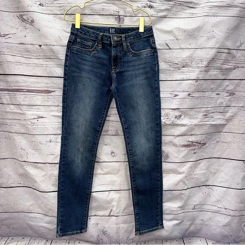 GAP Girl's Dark Blue Regular Stretch Super Skinny Denim Jeans Size 8